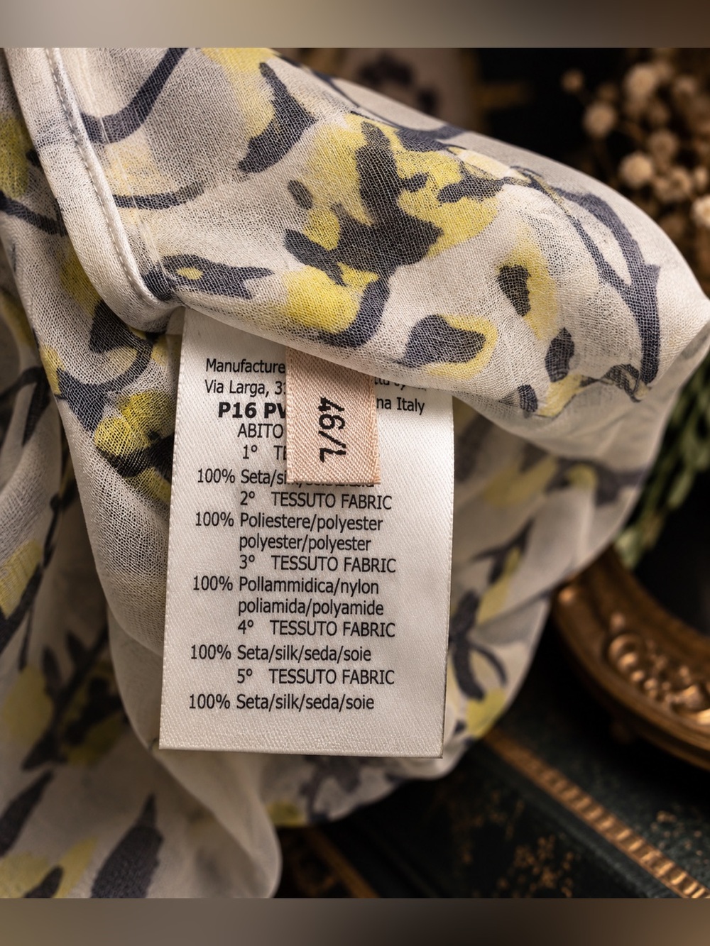 Giambattista Valli Falling Flowers Silk Embroidered A-Lind Mini Dress 46/L Italy - Picture 8 of 10